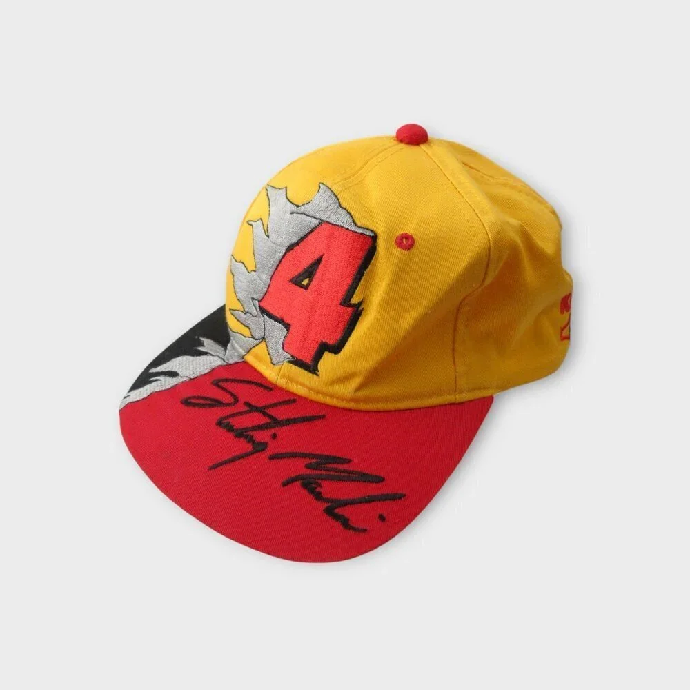 Vintage Kodak Racing Hat 90s NASCAR Snapback Cap Sterling Marlin Size OS